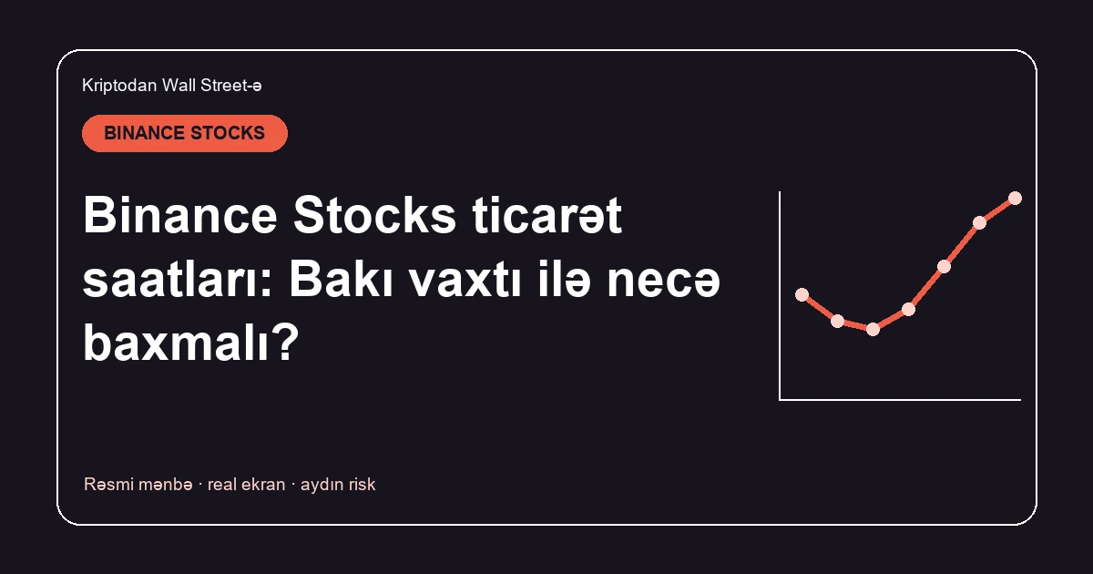 Binance Stocks ticarət saatları: Bakı vaxtı ilə cədvəl