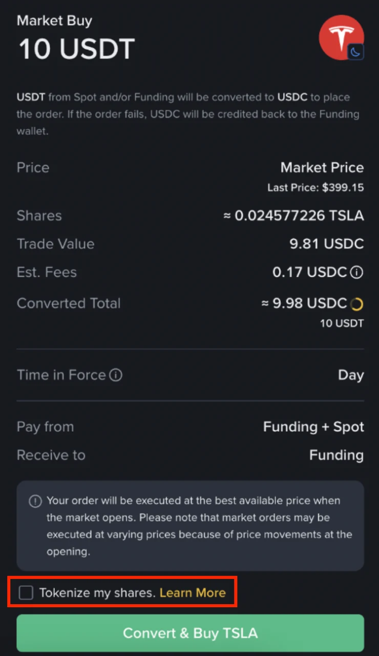 Binance-də bStocks tokenləşdirilmiş səhmlərinin quruluşunu göstərən rəsmi ekran